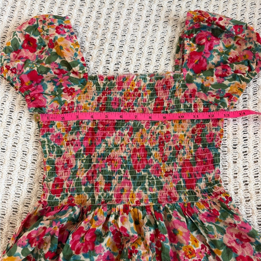 REBELLION EUC Floral Cottagecore Smocked Soft Girl Spring Blouse Women’s Size XS - Picture 8 of 10